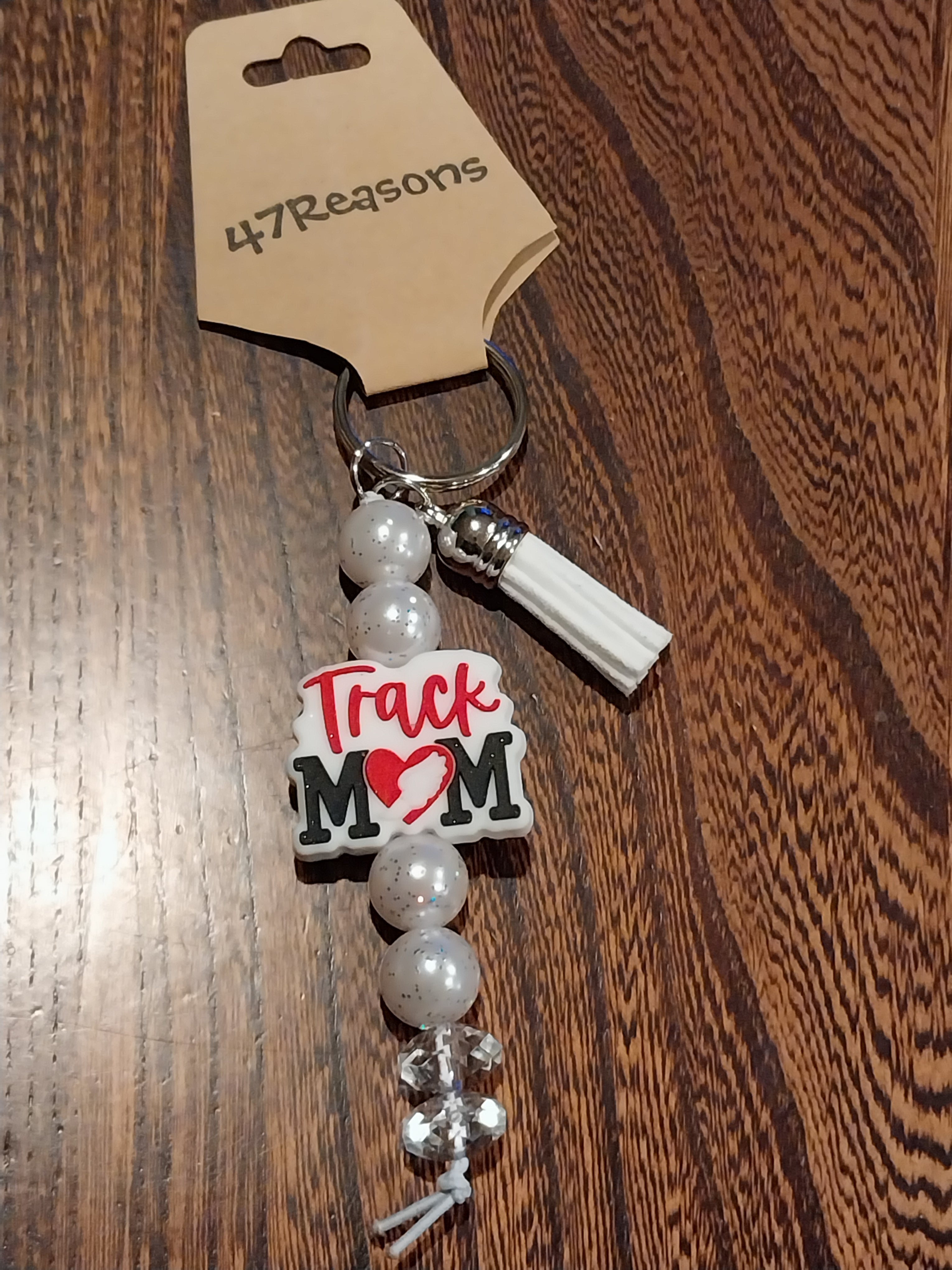 Track Mom Wht Beads